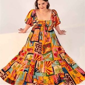 Farm Rio Tropical Collage Dress size medium